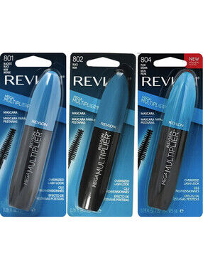 3-Pack NEW Revlon Mega Multiplier Mascara in 801 802 804 Black Brown (Sealed)